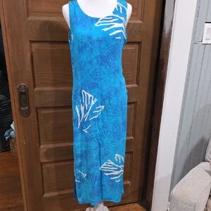 Sleeveless Turquoise Floral Maxi Dress - Lightweight Summer Style